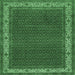 Square Persian Emerald Green Traditional Rug, tr961emgrn