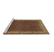Sideview of Machine Washable Persian Brown Traditional Rug, wshtr961brn