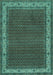 Machine Washable Persian Turquoise Traditional Area Rugs, wshtr961turq