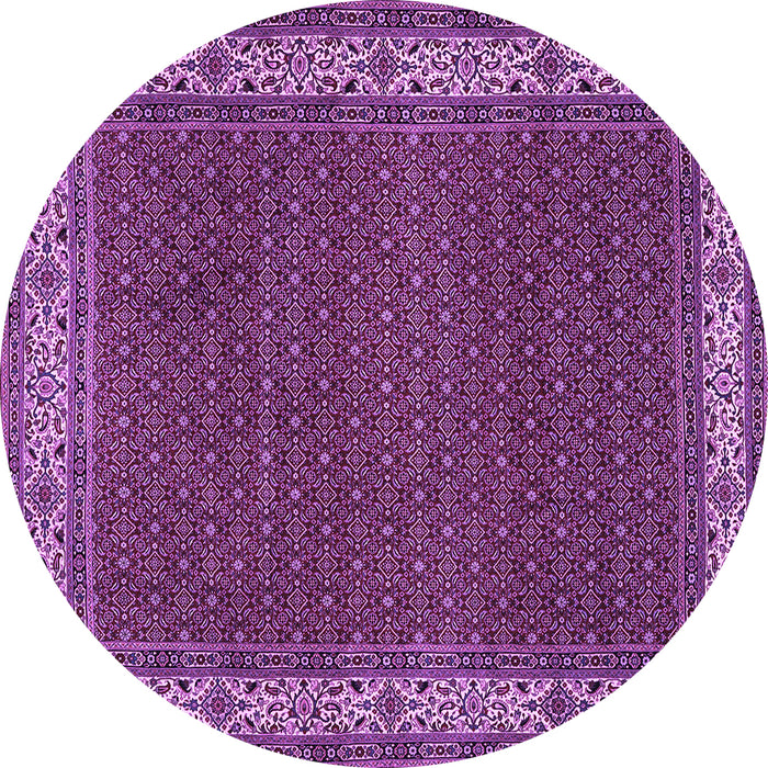 Round Machine Washable Persian Purple Traditional Area Rugs, wshtr961pur