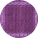 Round Machine Washable Persian Purple Traditional Area Rugs, wshtr961pur