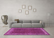 Machine Washable Persian Pink Traditional Rug in a Living Room, wshtr961pnk