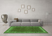 Machine Washable Persian Green Traditional Area Rugs in a Living Room,, wshtr961grn