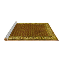 Sideview of Machine Washable Persian Yellow Traditional Rug, wshtr961yw