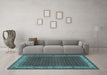 Machine Washable Persian Light Blue Traditional Rug in a Living Room, wshtr961lblu