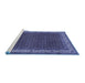 Sideview of Machine Washable Persian Blue Traditional Rug, wshtr961blu