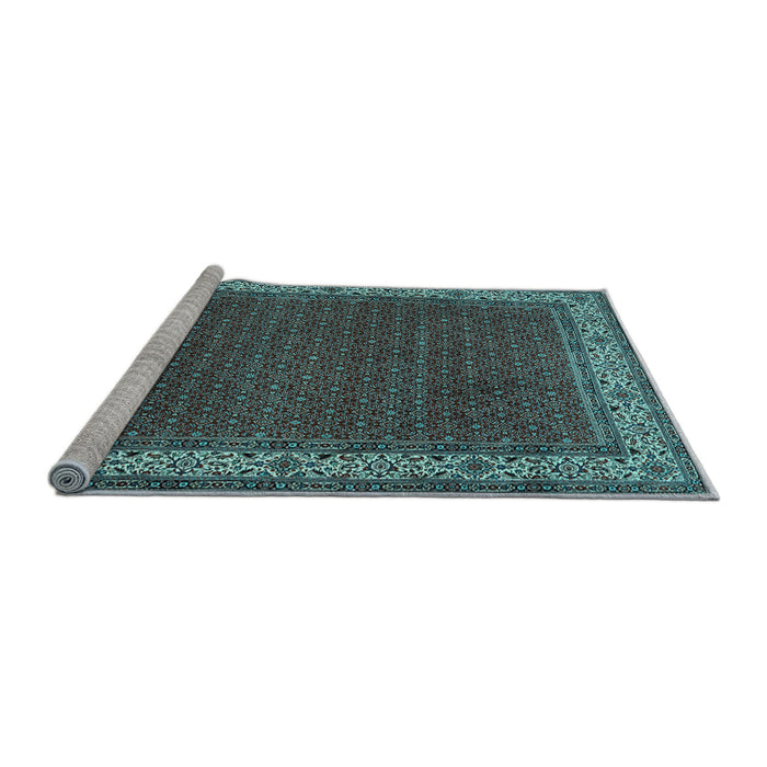 Sideview of Machine Washable Persian Light Blue Traditional Rug, wshtr961lblu