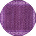 Round Persian Purple Traditional Rug, tr961pur