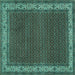 Square Persian Turquoise Traditional Rug, tr961turq