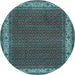 Round Persian Light Blue Traditional Rug, tr961lblu