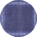 Round Persian Blue Traditional Rug, tr961blu