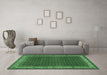 Machine Washable Persian Emerald Green Traditional Area Rugs in a Living Room,, wshtr961emgrn