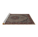 Sideview of Machine Washable Traditional Bakers Brown Rug, wshtr962