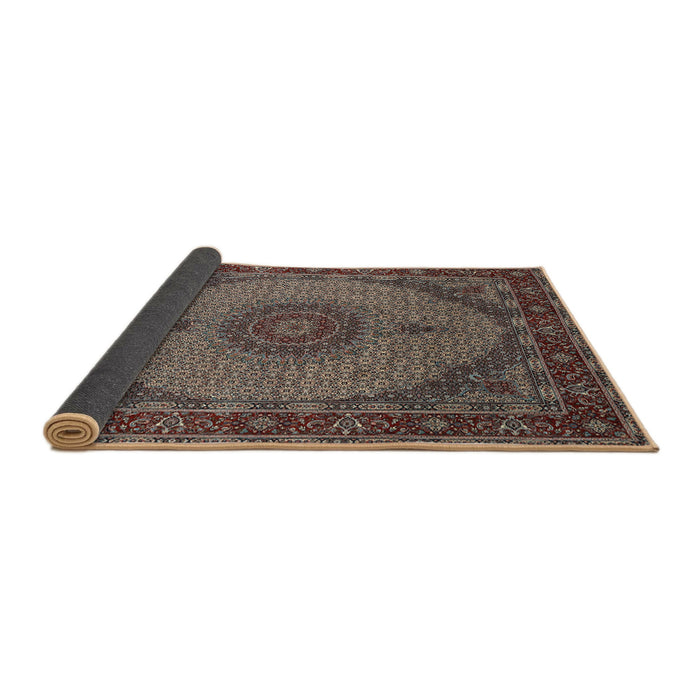 Sideview of Traditional Bakers Brown Medallion Rug, tr962