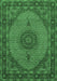 Medallion Emerald Green Traditional Rug, tr962emgrn