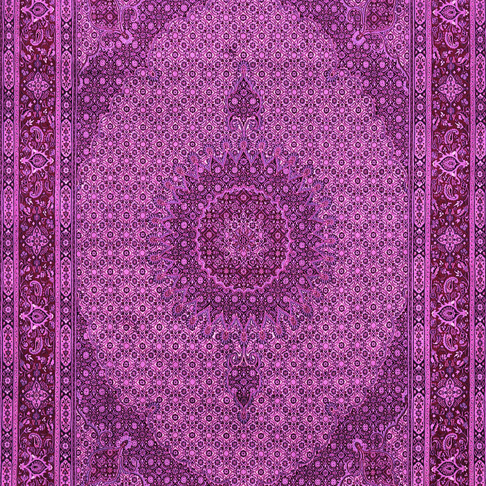 Machine Washable Medallion Pink Traditional Rug, wshtr962pnk