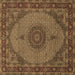 Square Medallion Brown Traditional Rug, tr962brn