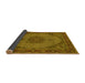 Sideview of Medallion Yellow Traditional Rug, tr962yw