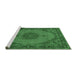 Sideview of Machine Washable Medallion Emerald Green Traditional Area Rugs, wshtr962emgrn