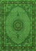 Serging Thickness of Machine Washable Medallion Green Traditional Area Rugs, wshtr962grn