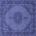 Square Medallion Blue Traditional Rug, tr962blu