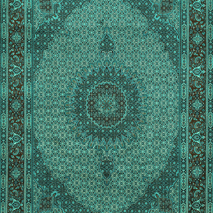 Machine Washable Medallion Turquoise Traditional Area Rugs, wshtr962turq