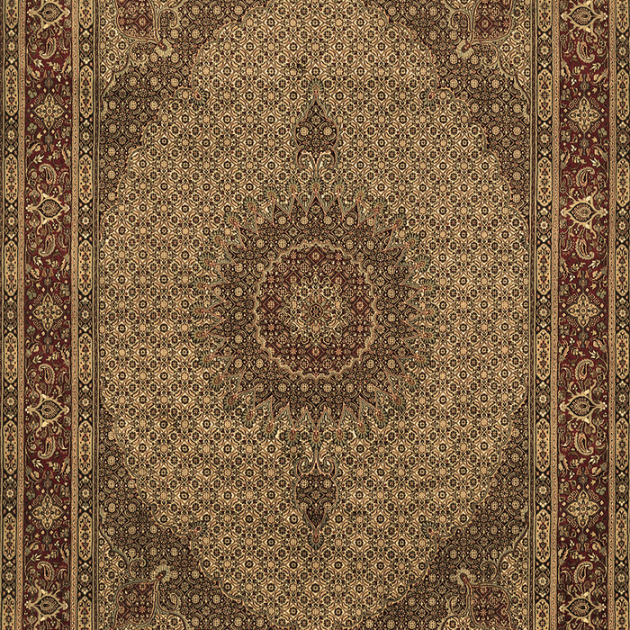 Machine Washable Medallion Brown Traditional Rug, wshtr962brn