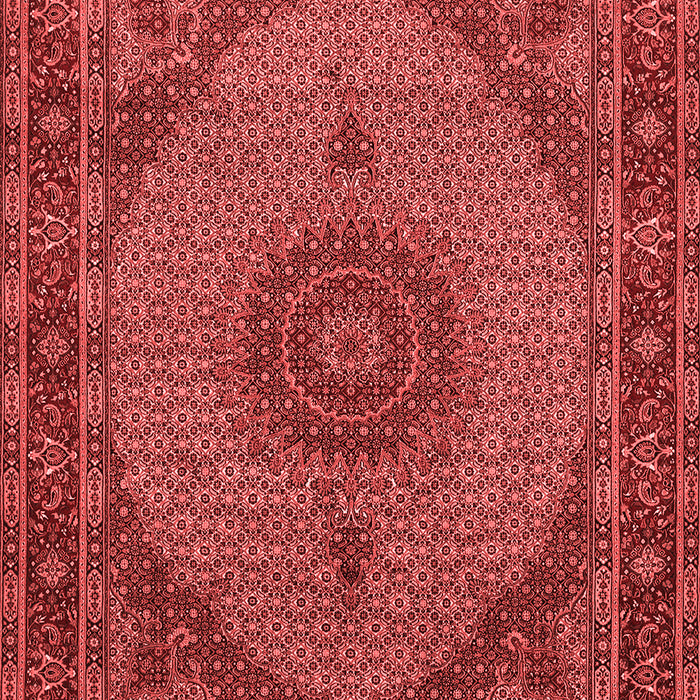 Machine Washable Medallion Red Traditional Rug, wshtr962red