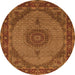 Square Medallion Orange Traditional Rug, tr962org