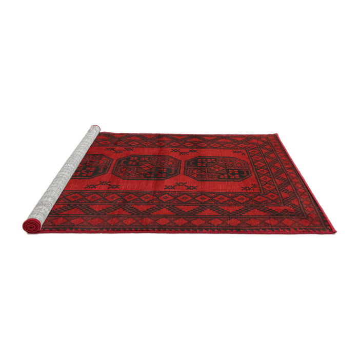 Sideview of Machine Washable Traditional Red Rug, wshtr963