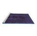 Sideview of Machine Washable Persian Blue Traditional Rug, wshtr963blu