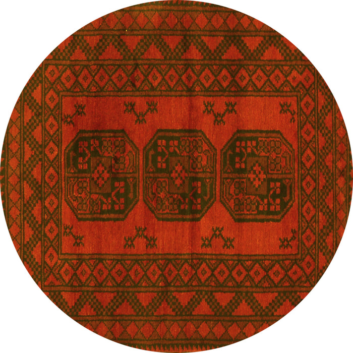 Round Persian Yellow Traditional Rug, tr963yw