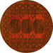 Round Persian Yellow Traditional Rug, tr963yw