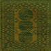 Round Machine Washable Persian Green Traditional Area Rugs, wshtr963grn