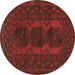 Round Persian Brown Traditional Rug, tr963brn