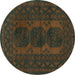 Round Persian Turquoise Traditional Rug, tr963turq