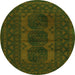 Square Persian Green Traditional Rug, tr963grn