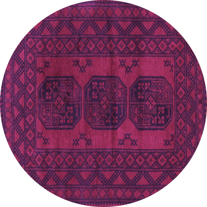 Round Persian Purple Traditional Rug, tr963pur