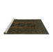 Sideview of Machine Washable Persian Turquoise Traditional Area Rugs, wshtr963turq