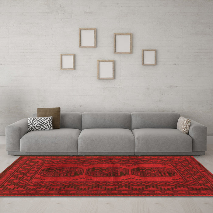 Machine Washable Persian Orange Traditional Area Rugs in a Living Room, wshtr963org
