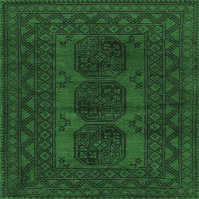 Square Persian Emerald Green Traditional Rug, tr963emgrn
