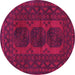 Round Persian Pink Traditional Rug, tr963pnk