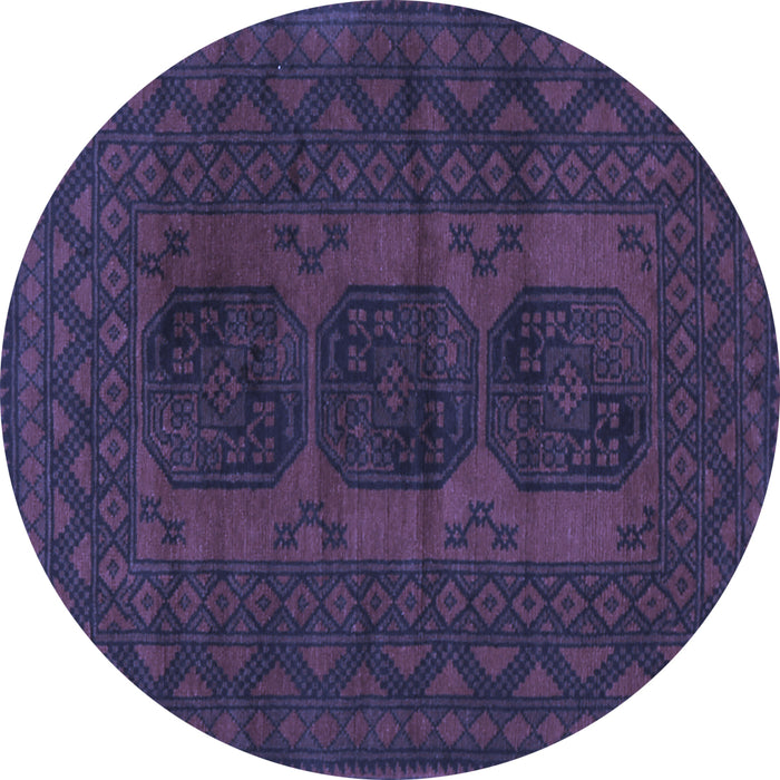Round Persian Blue Traditional Rug, tr963blu