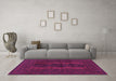 Machine Washable Persian Purple Traditional Area Rugs in a Living Room, wshtr963pur