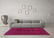 Machine Washable Persian Pink Traditional Rug in a Living Room, wshtr963pnk