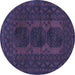 Round Machine Washable Persian Blue Traditional Rug, wshtr963blu