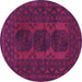 Round Machine Washable Persian Purple Traditional Area Rugs, wshtr963pur