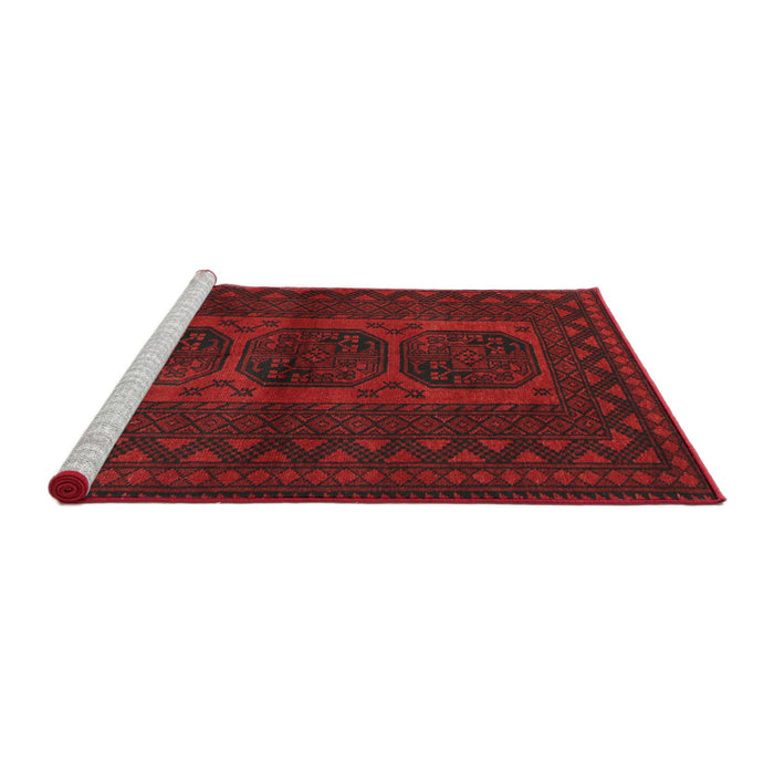 Sideview of Machine Washable Traditional Red Rug, wshtr964