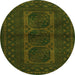 Square Southwestern Green Country Rug, tr964grn