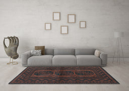 Machine Washable Southwestern Light Blue Country Rug in a Living Room, wshtr964lblu